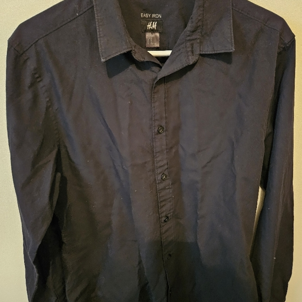 H&M Black Button-Up Shirt